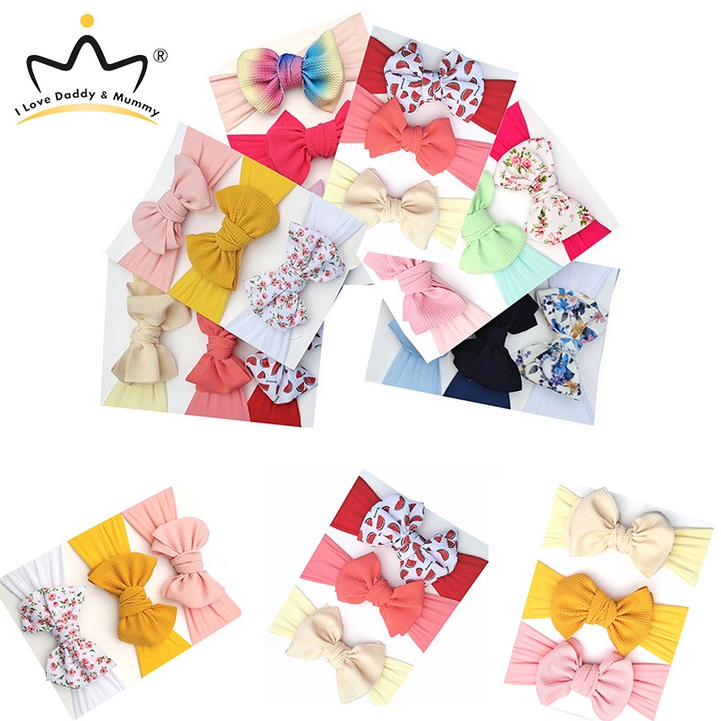 Set 3 Băng Đô Nơ Mềm Mại Cho Bé Gái