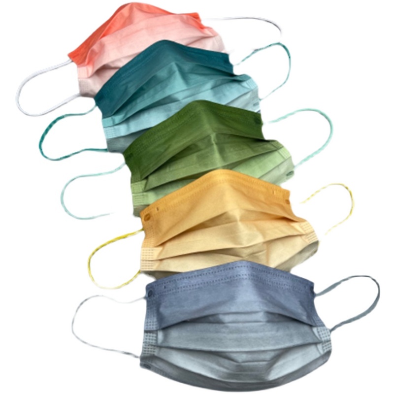Khẩu Trang Ba Lớp Màu Gradient Thoáng Khí Chống Giọt Bắn Thời Trang Đường Phố Dành Cho Người Lớn
