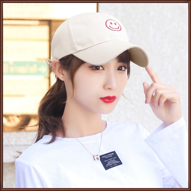 Mũ Lưỡi Trai Bằng Vải Canvas In Hình Mặt Cười Phong Cách Thời Trang Cho Nam Và Nữ