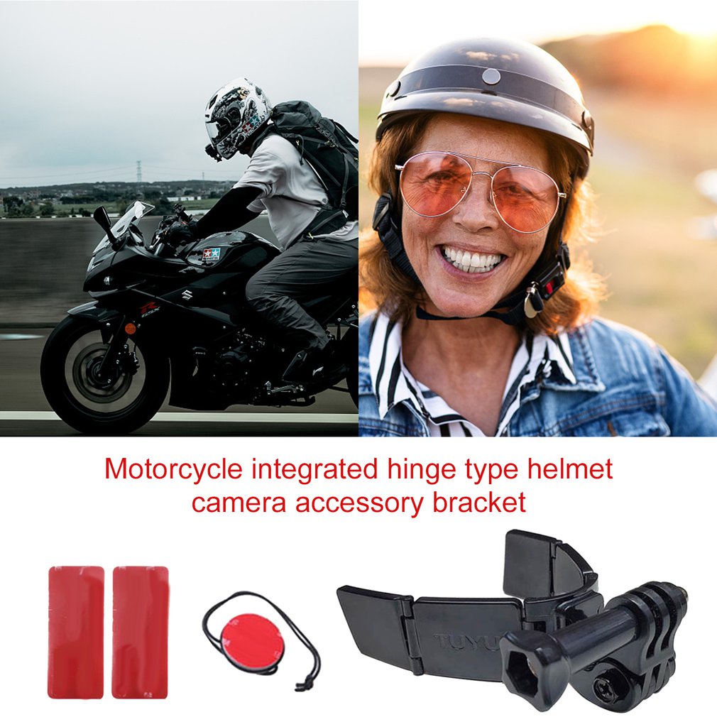 Hinged Chin Rack Motorcycle Integrated Hinge Helmet Camera Accessories Double-Sided Connection Glue Sticker [Q/4]