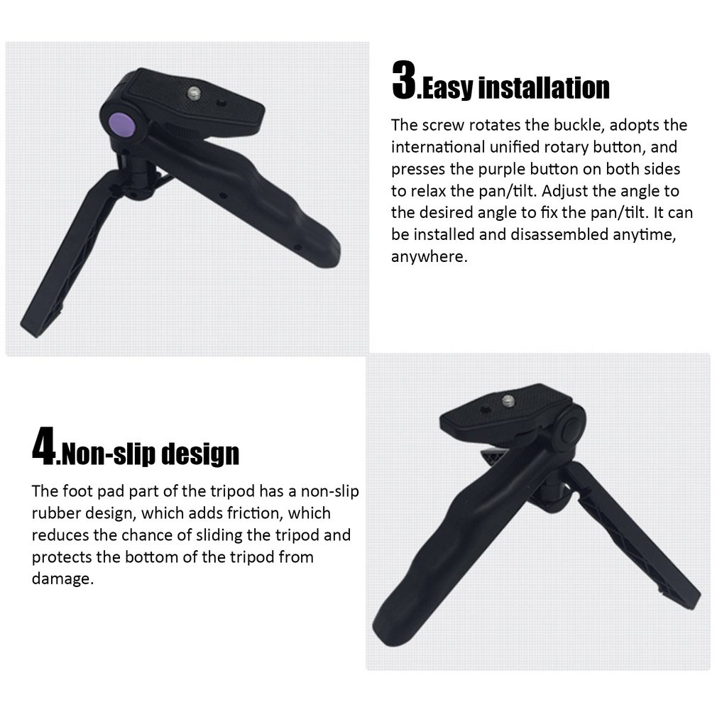 Universal Mini Hand Grip Tabletop Travel Tripodilizer Stand Holder Handheld Camerailizer Video [Q/5]