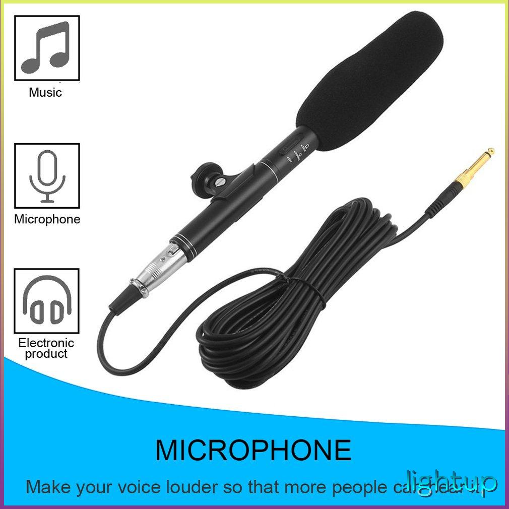 Chuyên nghiệp Độ nhạy cao Vioce Ghi âm Phát sóng Stereo Condenser Phỏng vấn Micro siêu định hướng