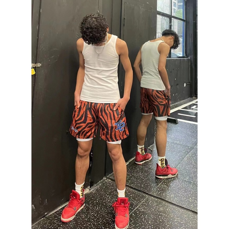 Inaka POWER Quần Short Thể Thao Dáng Rộng Giả Hai Lớp Phong Cách Mới Đường Phố Mỹ Không Đầu Gối Nhanh Khô Hợp Thời Trang Tập Thể Dục
