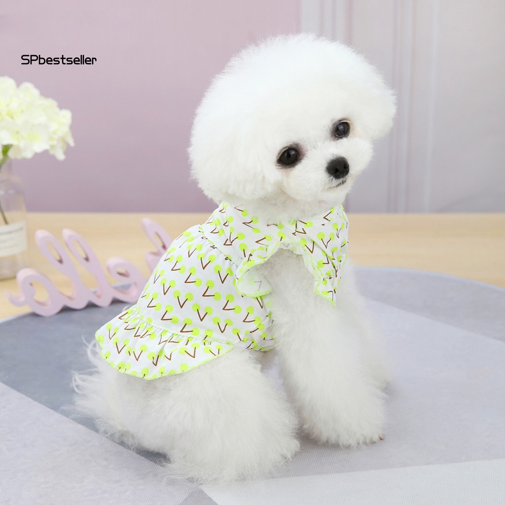 Spbestsellkr Đầm Hóa Trang Công Chúa Nhỏ Co Giãn Tốt In Họa Tiết Hoa Mùa Hè Cho Cún Cưng