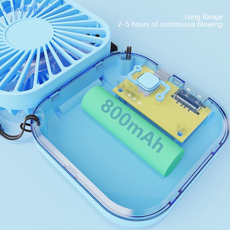 Quạt USB Mini Đeo Cổ Yên Tĩnh Có Thể Gấp Gọn Tiện Dụng