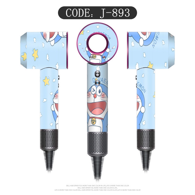 Phim Dán Bảo Vệ Máy Sấy Tóc Dyson Chống Thấm Nước Chống Dầu Hình Doraemon