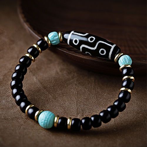 Vòng Tay Chuỗi Hạt Đá Mã Não Tự Nhiên Chín Mắt Dzi Mẫu Phía Sau Cho Nam Và Nữ Wenwan Rosary