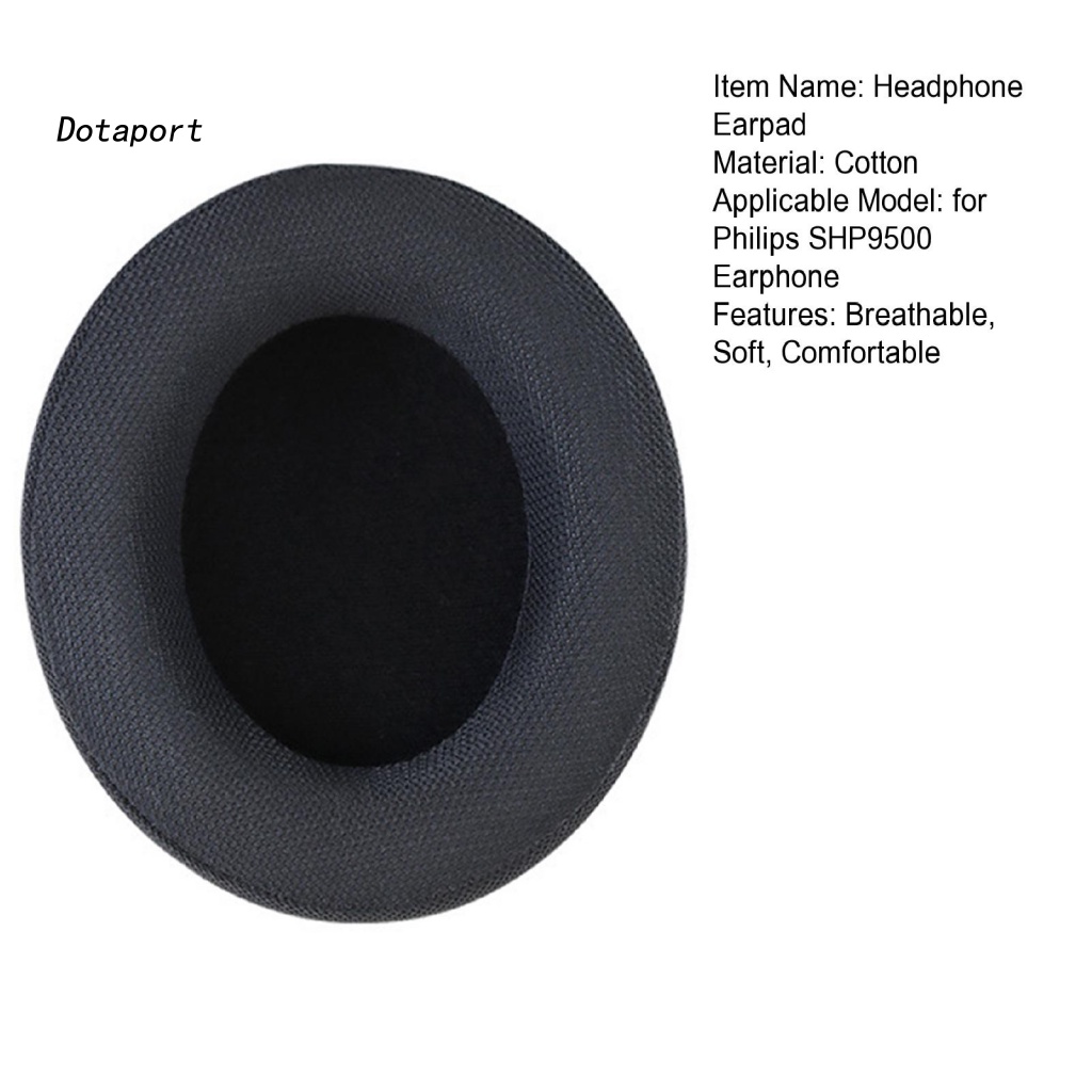 Đệm Bọc Đầu Tai Nghe Không Dây Mềm Mại Thoáng Khí Màu Trơn Thay Thế Cho Philips SHP9500