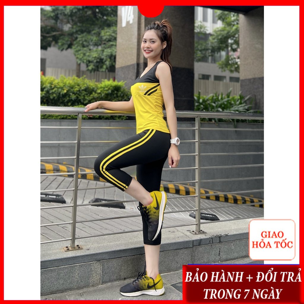 Những Mẫu Set Bộ Đồ Đi Tập Aerobic Gym Yoga Nhảy Zumba Nữ Quần Lửng Áo Dài Kín Bụng Đẹp Giá Rẻ