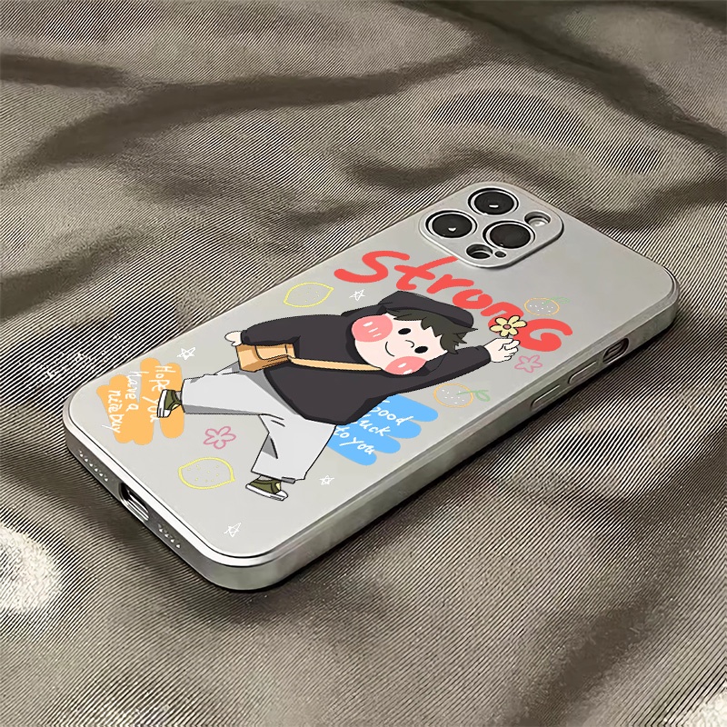 Ốp Điện Thoại Silicon TPU Mềm Mạ Điện Dễ Thương Chống Sốc Cho IPhone 14 13 12 11 Pro XS Max XR X 8 + 7 6S Plus