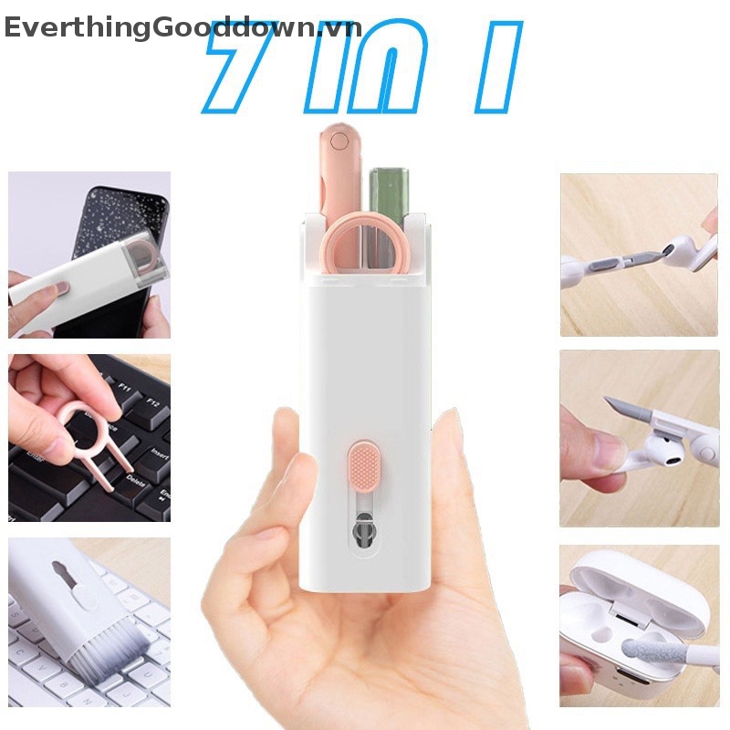Set 1 Bộ Bàn Chải Làm Sạch Bụi Bàn Phím Máy Tính 7 Trong 1 Everthingooddown