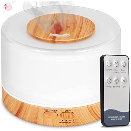 Máy Khuếch Tán Tinh Dầu 500ml Có Đèn LED Điều Khiển Từ Xa Nhiều Màu Sắc HSU