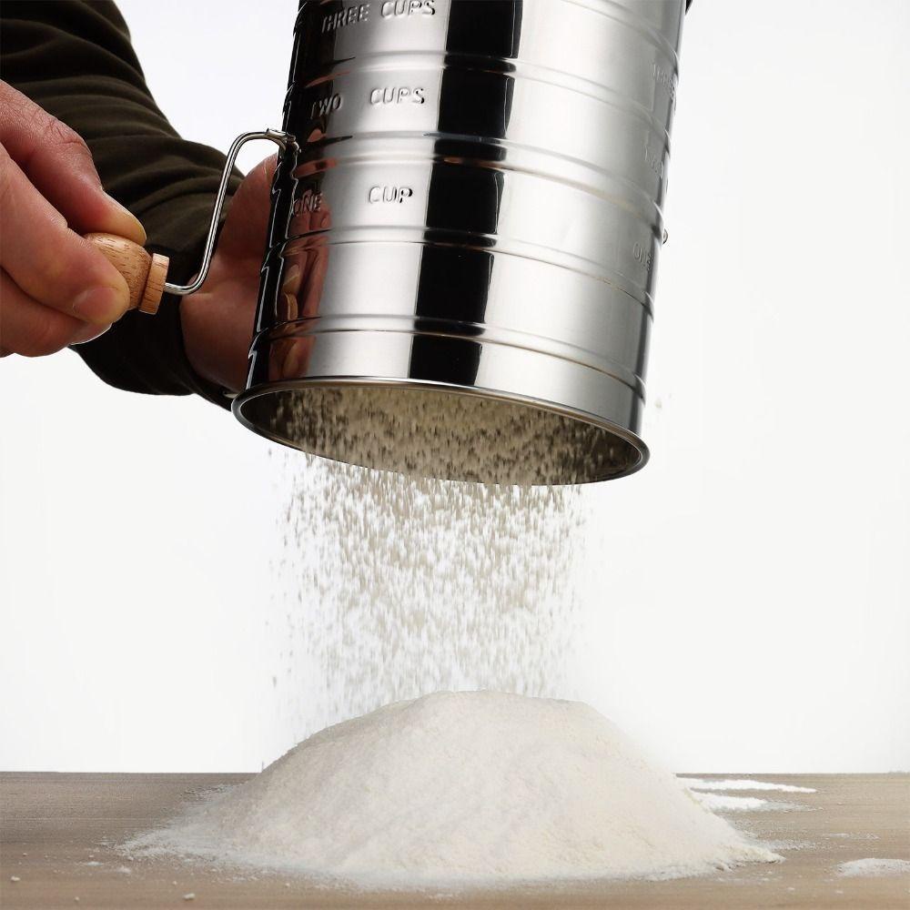 CONOPERY Dụng Cụ Rây Bột Làm Bánh Một Tầng Bằng Thép Không Gỉ Tiện Lợi