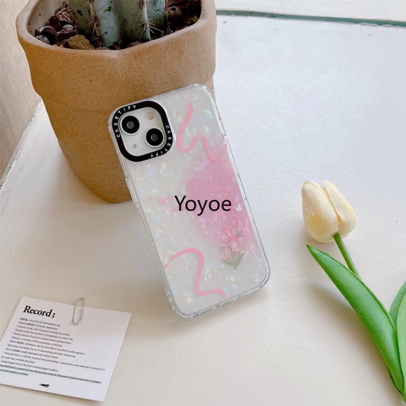 Ốp Điện Thoại Silicone Trong Suốt Chống Sốc In Hình Hoa Tulip Cho iPhone 14 Plus 14 13 12 11 Pro Max 13 14