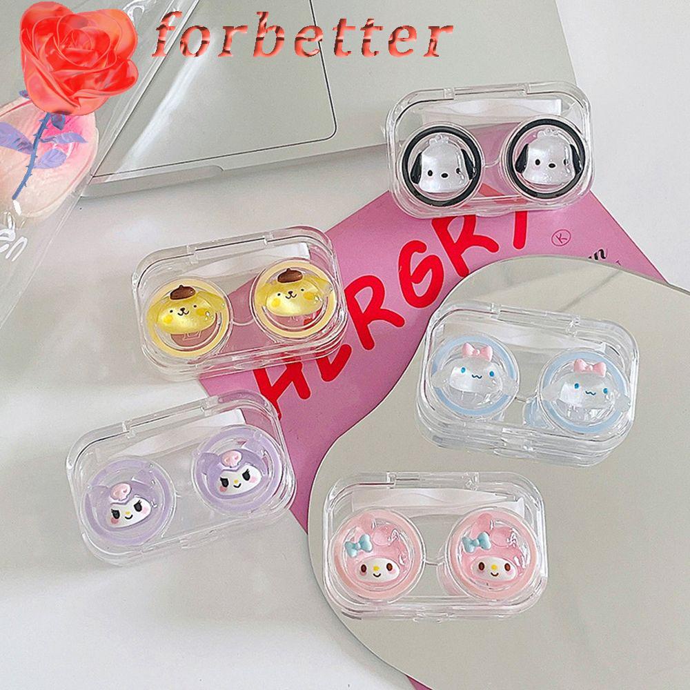 Hộp Đựng Kính Áp Tròng Bằng Nhựa Họa Tiết Kuromi Melody Dễ Thương Phong Cách Hàn Quốc Cho Nữ