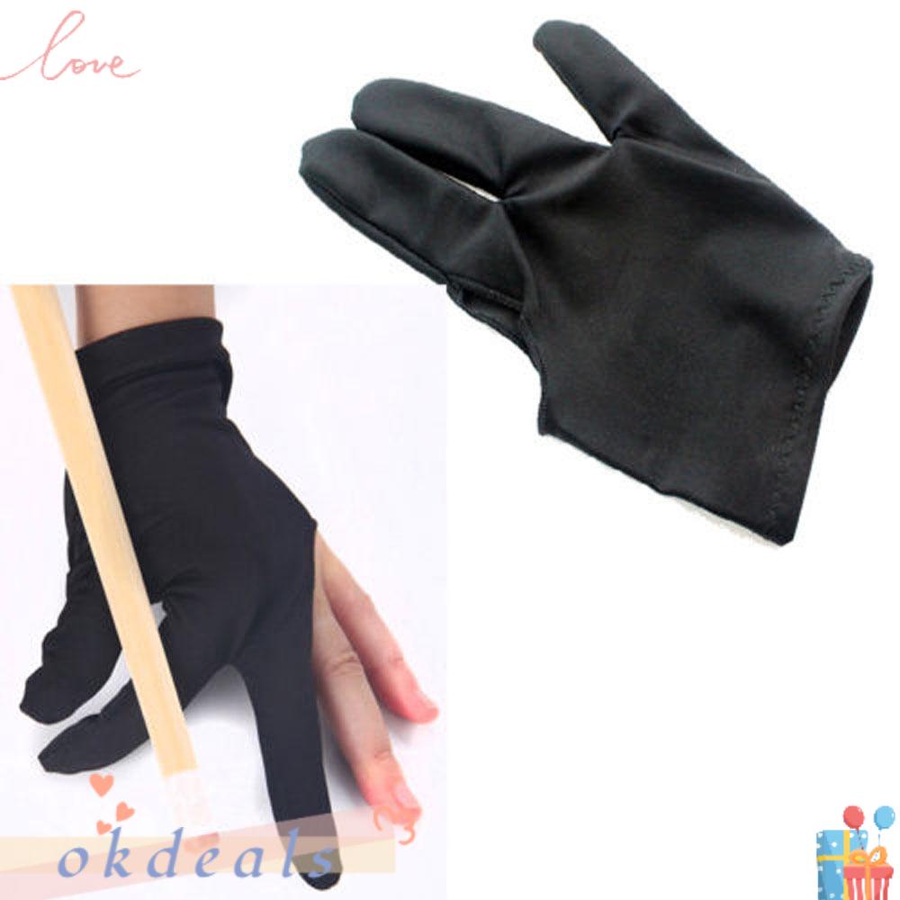 Bộ 10 Găng Tay 3 Ngón Bằng Nylon Màu Đen Dùng Để Chơi Bida