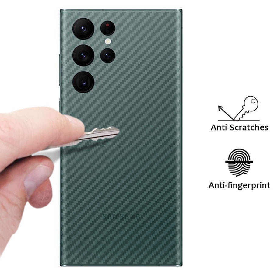 Miếng dán mặt lưng cacbon chống vân tay,xước Cho Samsung Galaxy S23 S22 S21 Ultra S10 S20 Plus Ultra FE Note 10 20 Lite