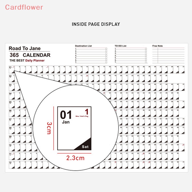 < Cardflower > Lịch Lên Kế Hoạch Hàng Ngày 2023 Đơn Giản Để Làm Kế Hoạch Hàng Tuần Agenda Mới