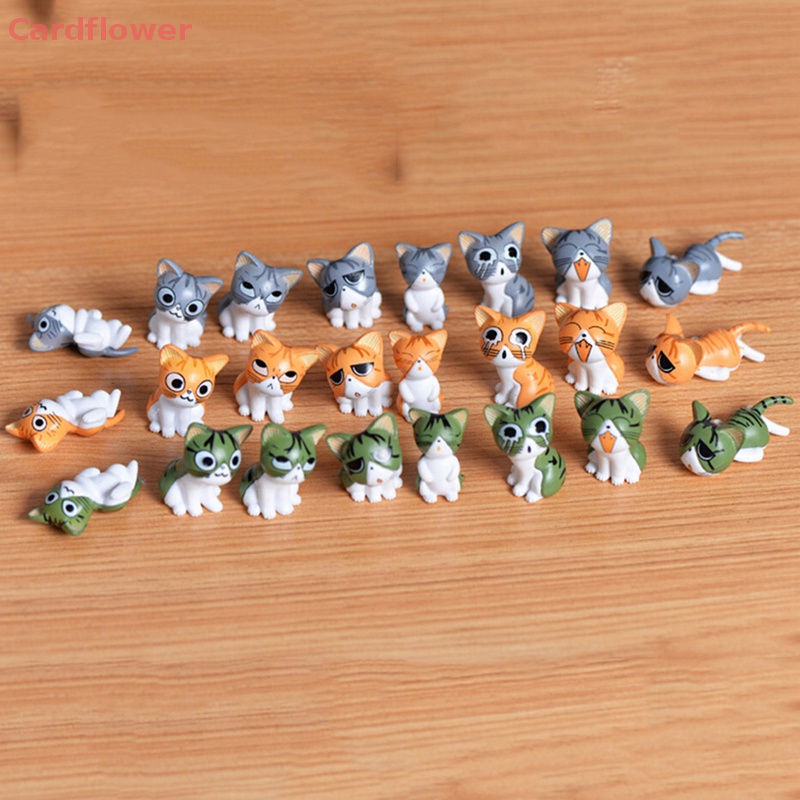 Bộ 8 Tượng Mô Hình Mèo Kitty Bằng Nhựa Resin Mini Trang Trí Sân Vườn Mới