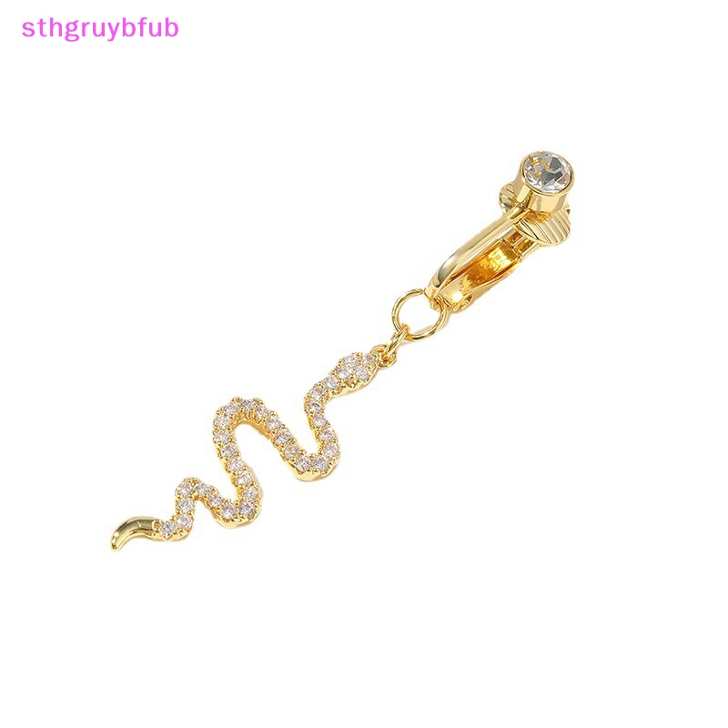 Khuyên Rốn Dạng Kẹp Hình Rắn Đính Pha Lê Nhân Tạo
