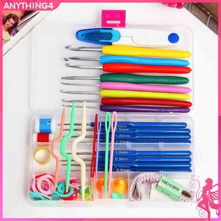 ✥bất cứ thứ gì4440✥bộ dụng cụ đan móc len 16 kích cỡ 57 trong 1 đầy đủ