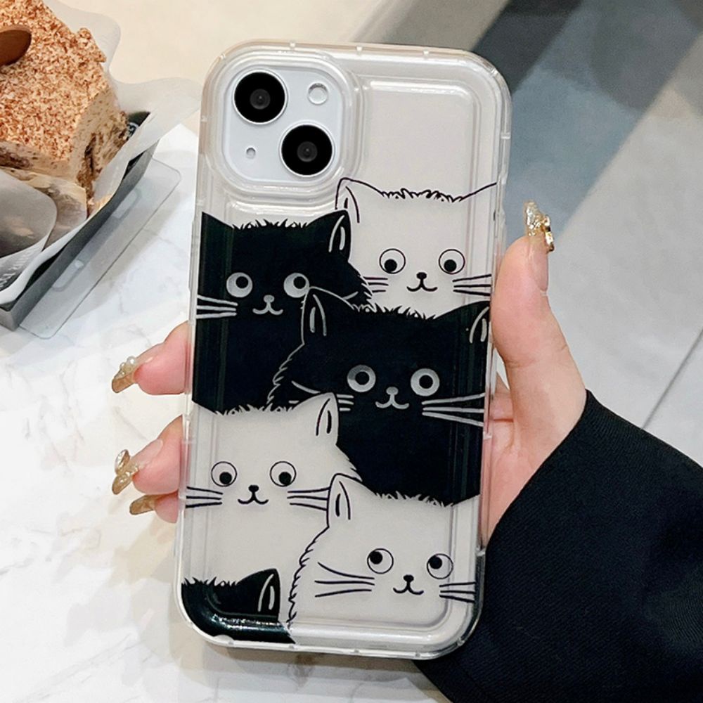 Ốp Điện Thoại TPU Mềm Trong Suốt Chống Sốc Chống Dấu Vân Tay In Hình Mèo Cho IPhone 14 Pro Max 13 12 11 Pro Max XS XR 7 8 6 Plus