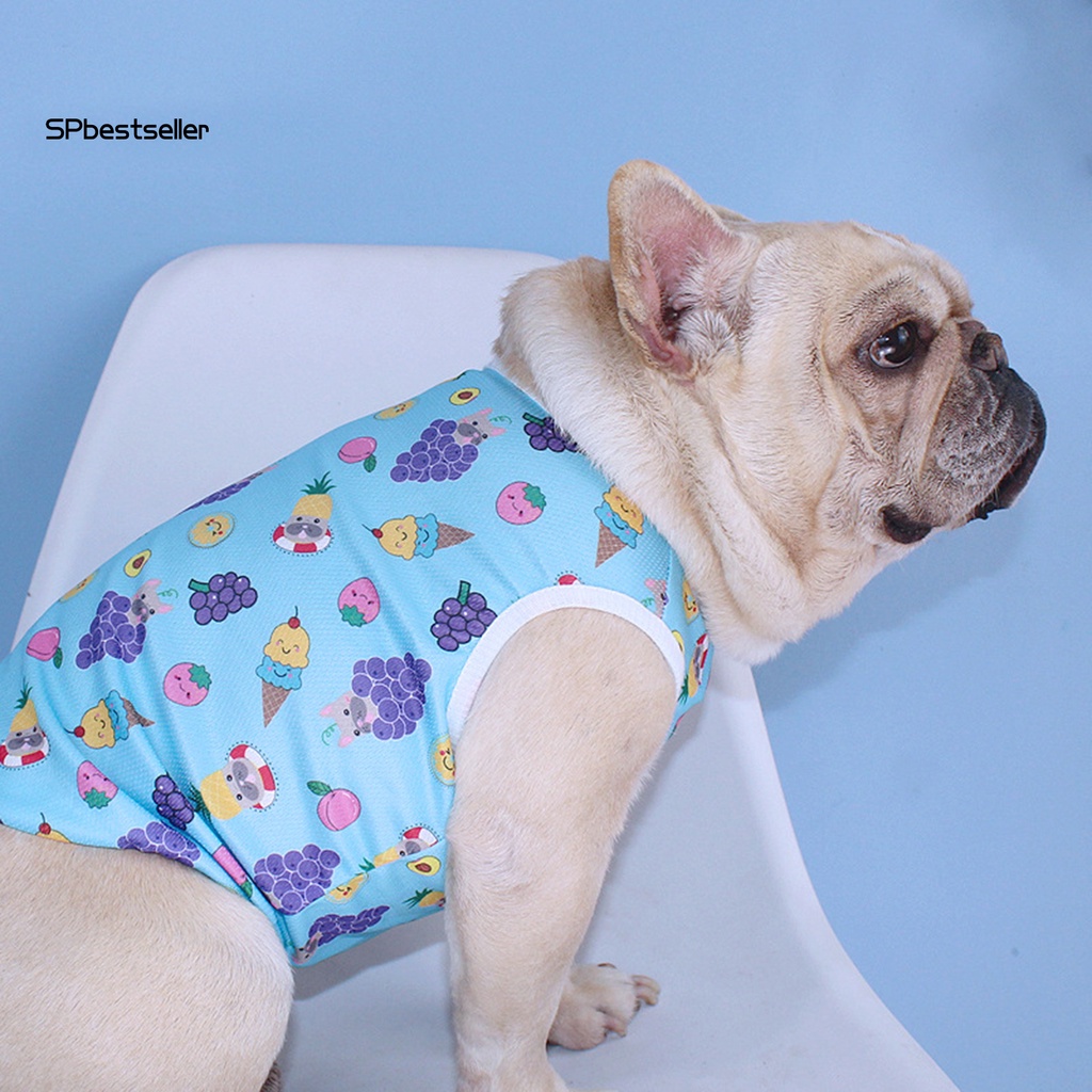 Áo Sát Nách Siêu Mềm Thoáng Khí In Họa Tiết Trái Cây Dễ Thương Cho Cún Cưng