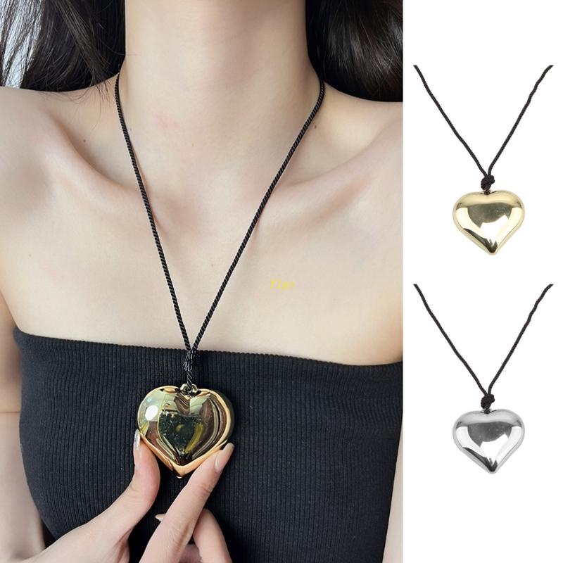 Vòng Cổ Choker Mặt Hình Trái Tim Y2K Thanh Lịch Dành Cho Nữ