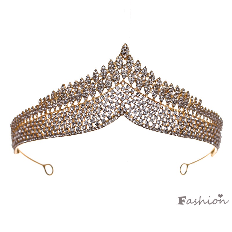 Vương Miện Cài Tóc Cô Dâu Đính Đá Nhiều Màu Sắc