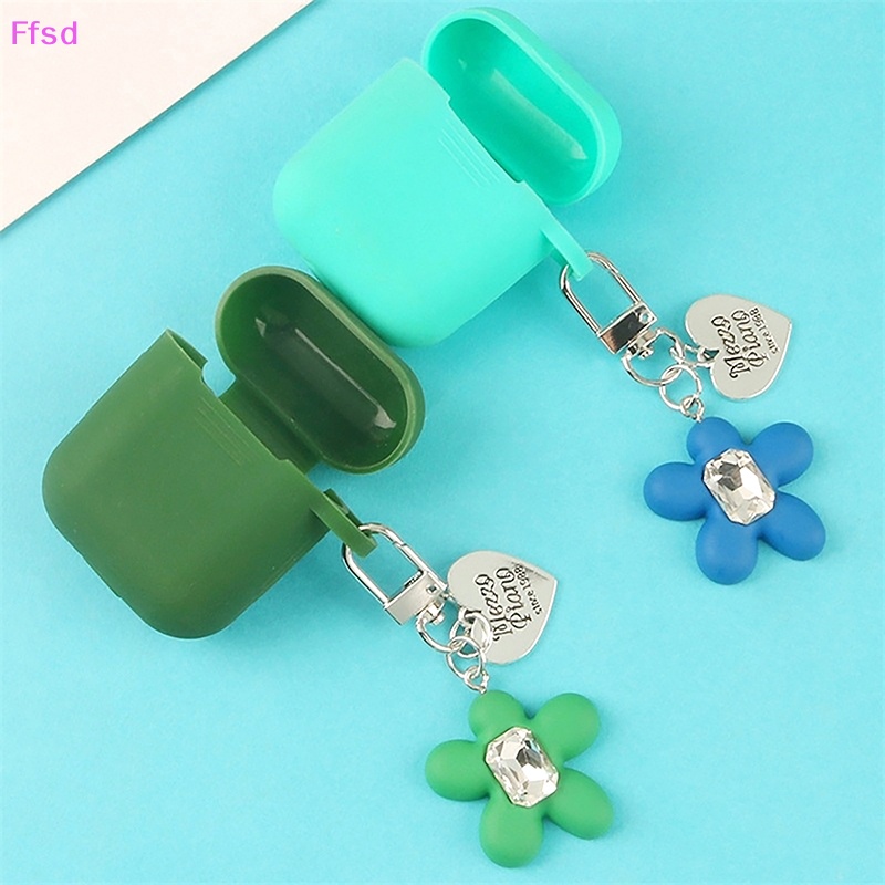 {Ffsd} Móc Chìa Khóa Xe Hơi / Ba Lô / Trang Trí Túi Xách Hình Hoa / Trái Tim Đính Đá Quý Màu S