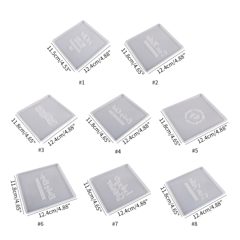 Khuôn Silicone Làm Đế Lót Ly Hình Vuông In Chữ Mojito Diy