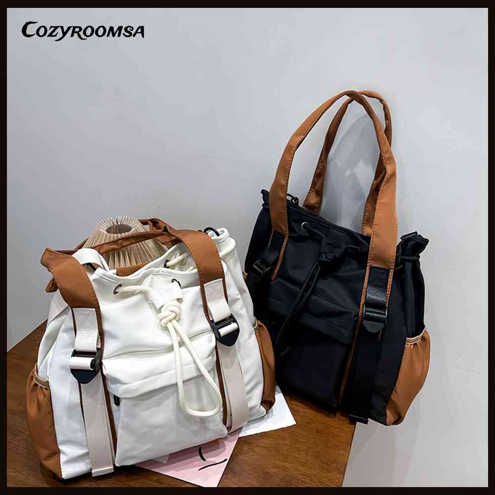 Túi Tote Đeo Chéo Cỡ Lớn Màu Sắc Tương Phản Đa Năng Thời Trang Cho Nữ