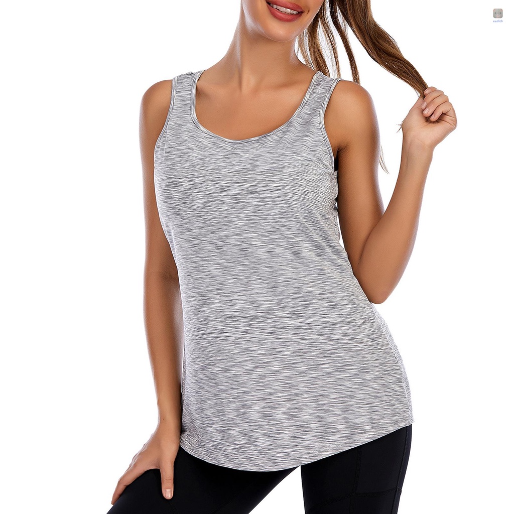 Áo Tank Top Sát Nách Cổ Tròn Dáng Rộng Thời Trang Tập Yoga / Chạy Bộ Cho Nữ