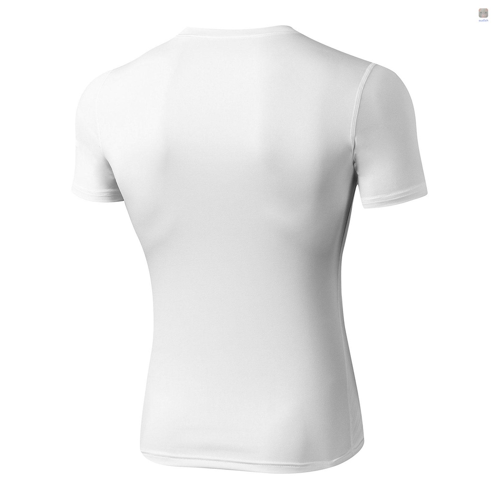 Áo Thun Thể Thao Ngắn Tay Cổ Tròn Ôm Dáng Co Giãn Chất Lượng Dành Cho Nam