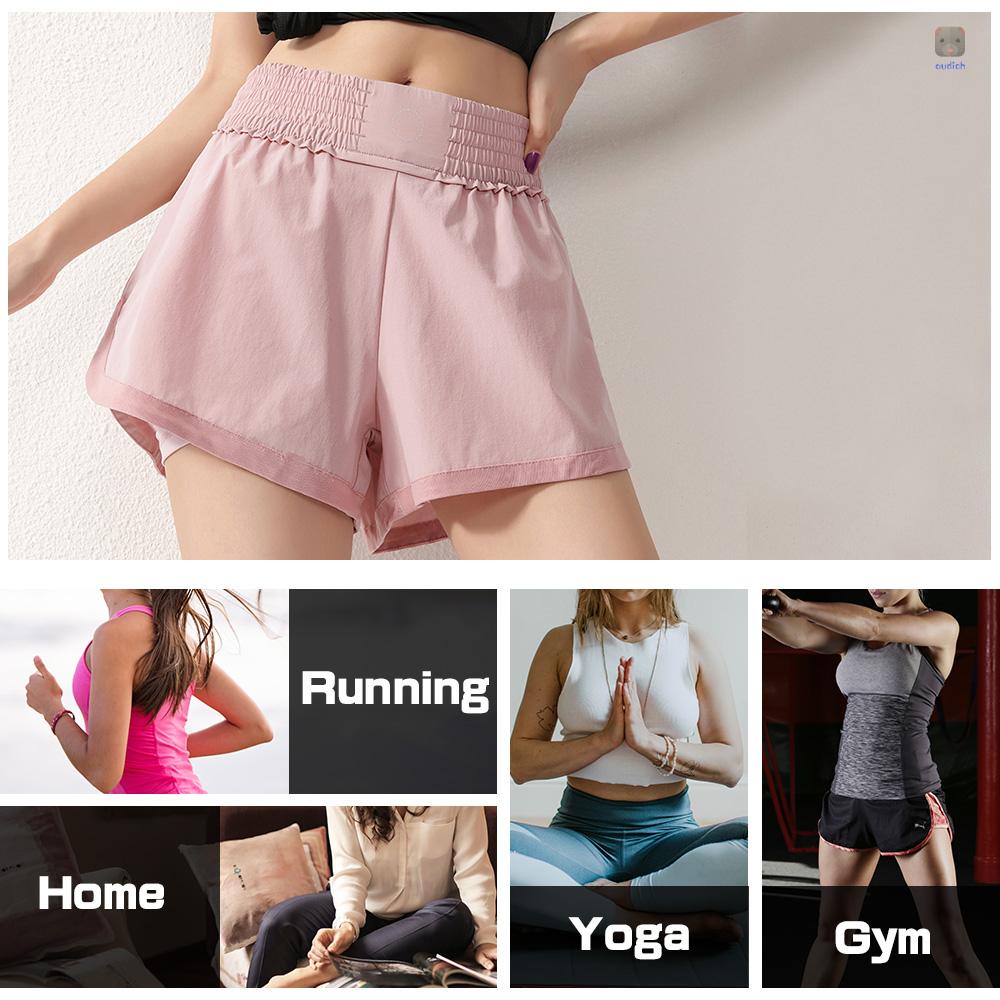 Quần Short Thể Thao 2 Trong 1 Thoáng Khí Mau Khô Cho Nữ