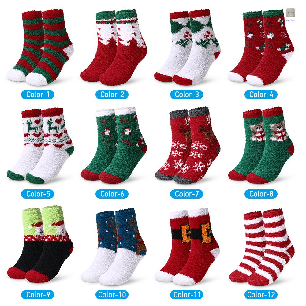 Vớ Cổ Cao Họa Tiết Giáng Sinh Nhiều Màu Sắc Ấm Áp Thời Trang Mùa Đông Cho Người Lớn
