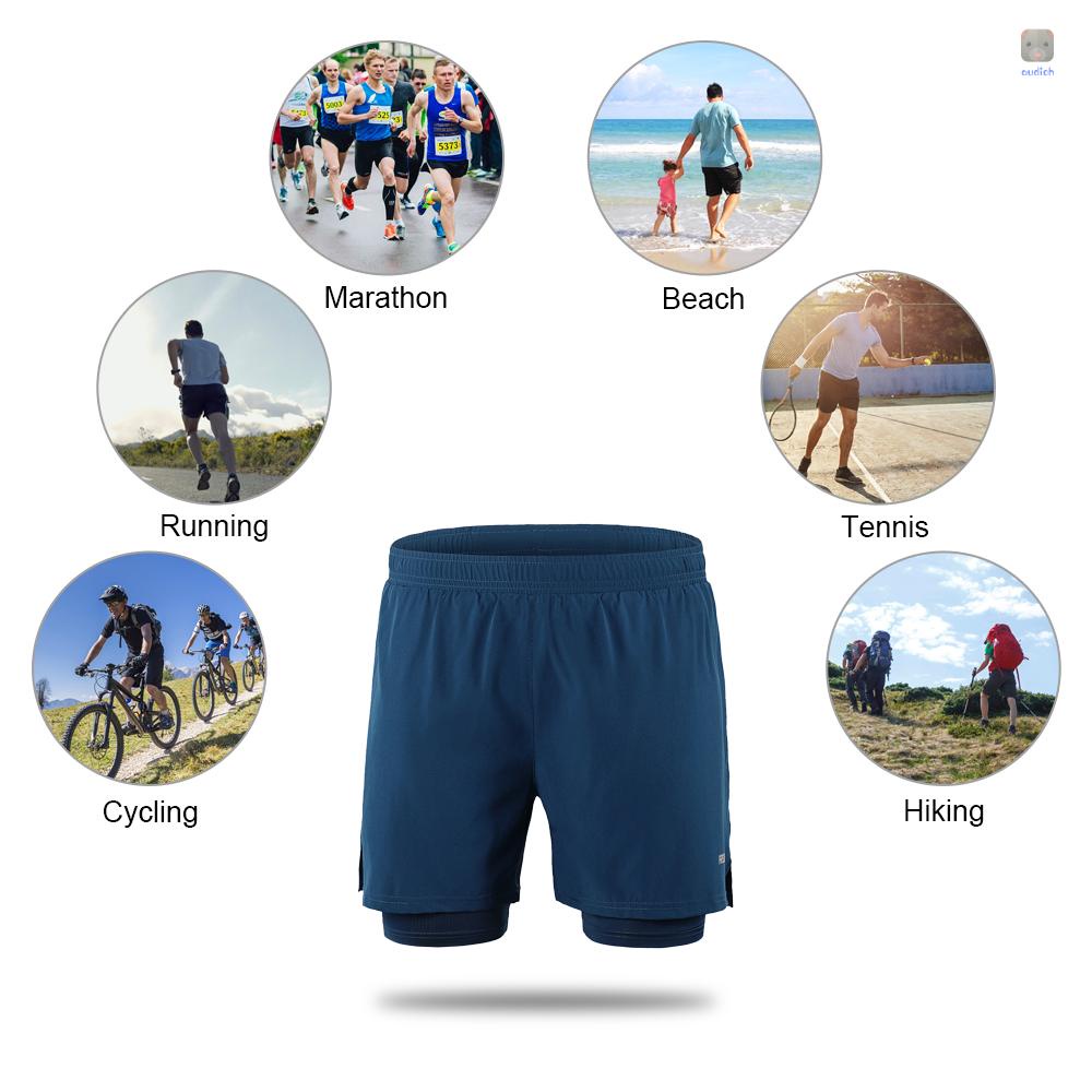 Quần ngắn đi xe đạp 2 Trong 1 Thoáng Khí Mau Khô Cho Nam