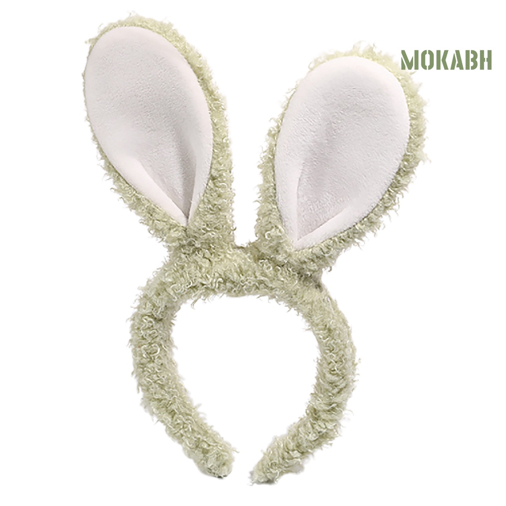 Băng Đô Tai Thỏ Bằng Vải Bông Chống Trượt Dễ Thương