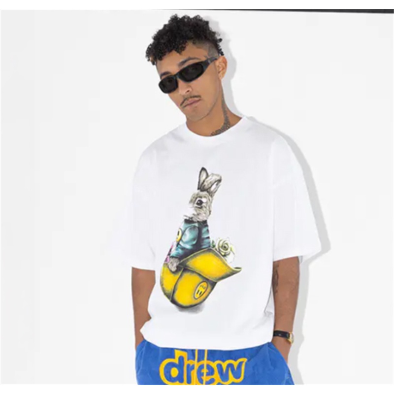 Bán Chạy Nhất &amp; Áo Thun Cotton Tay Ngắn In Hình Thỏ Bước Chân Có Nón Cho Nam Và Nữ Plus Size