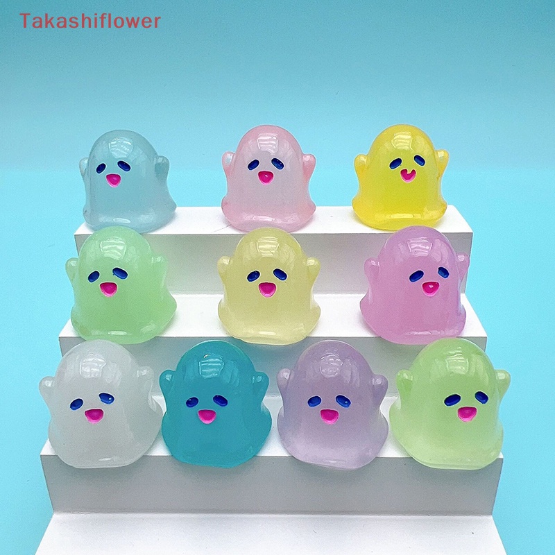 Set 2 Mô Hình Ma Dạ Quang Mini Bằng Nhựa Resin Dễ Thương Dùng Trang Trí