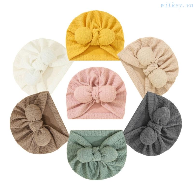 Mũ Trùm Đầu Mềm Mại Phong Cách Turban Dành Cho Bé Sơ Sinh 0-18 Tháng Tuổi