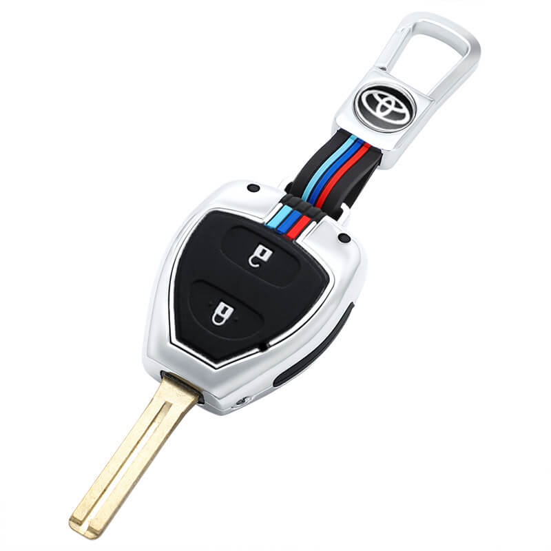 Vỏ Bọc Chìa Khóa Bằng Kim Loại Ba Màu Cho Toyota Innova Corolla Hilux Vitz Vios Rav4 Aqua Camry Highlander