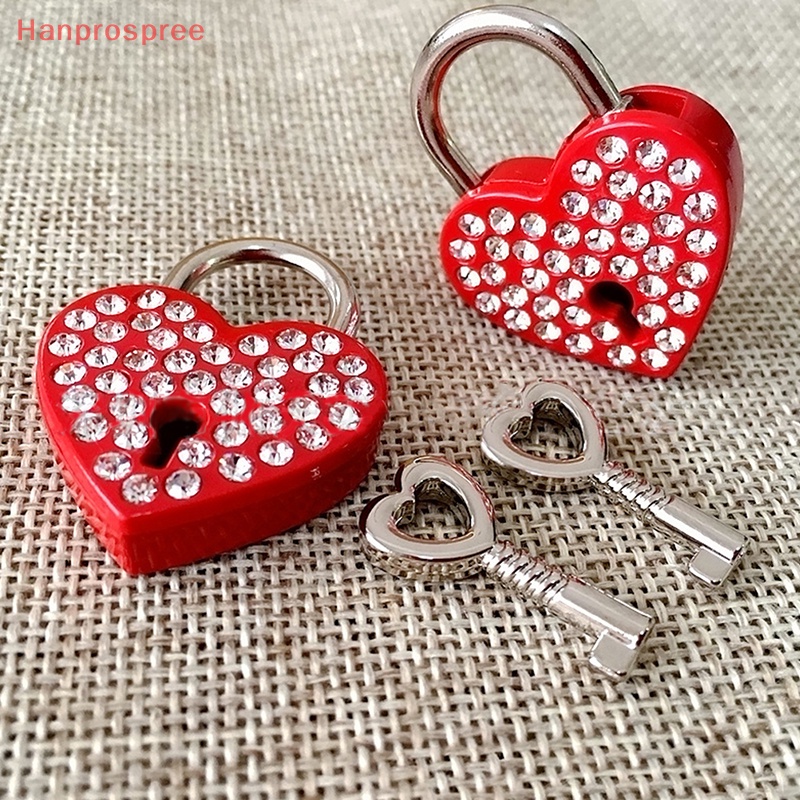 Hanprospree > Ổ Khóa Trái Tim Mini Thời Trang Với Hộp Đựng Trang Sức / Chìa Khóa Trang Trí Hành Lý