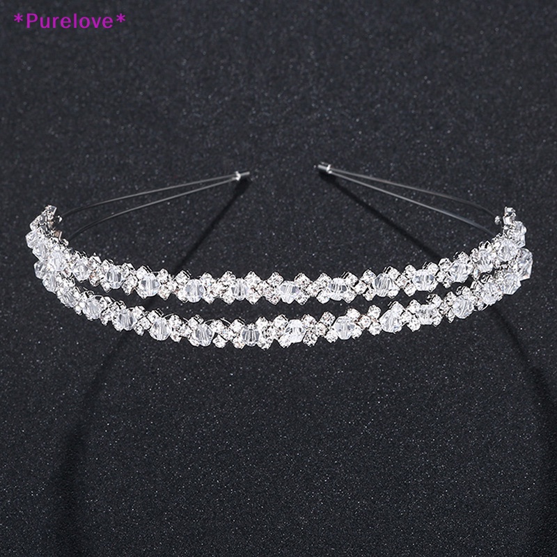 Cài Tóc Hình Vương Miện Hai Lớp Đính Pha Lê Handmade Dành Cho Cô Dâu Mới