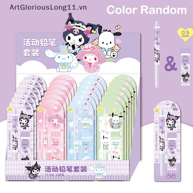 SANRIO 1 Bộ Bút Chì Cơ Tự Động Họa Tiết Hoạt Hình Dễ Thương Cho Học Sinh