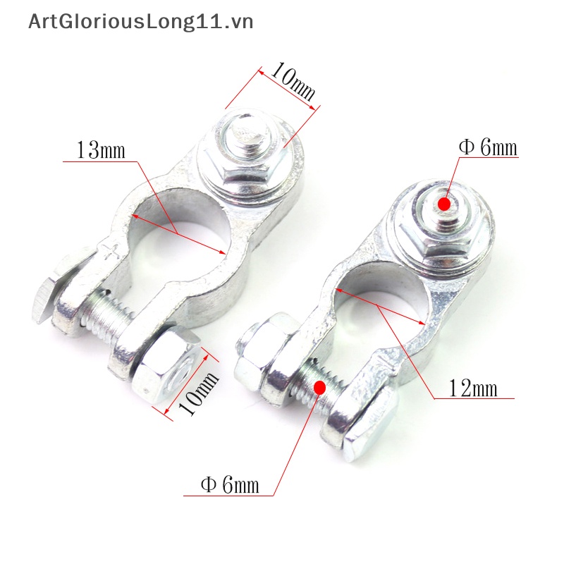 1 Cặp Kẹp Nối Cực Âm &amp; Dương 36A Bằng Hợp Kim Kẽm Có Thể Điều Chỉnh Cho Xe Hơi / Tàu Thuyền / Xe Máy