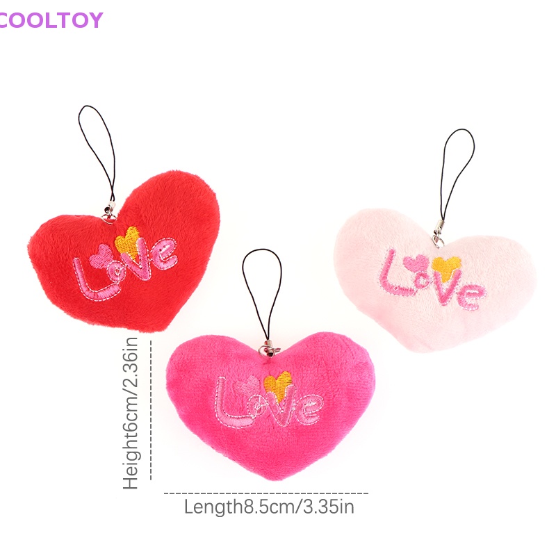 Móc Khóa Hình Trái Tim Nhồi Bông Mềm Mại Dễ Thương