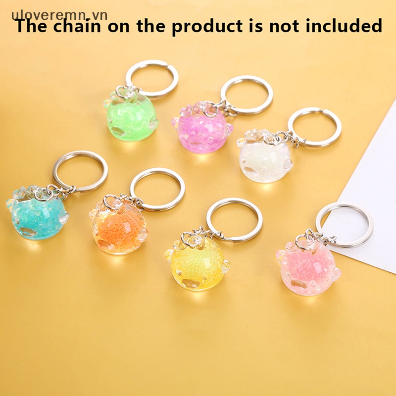 Móc Khóa Hình Gà Con Hoạt Hình Bằng Nhựa Resin Phát Sáng DIY