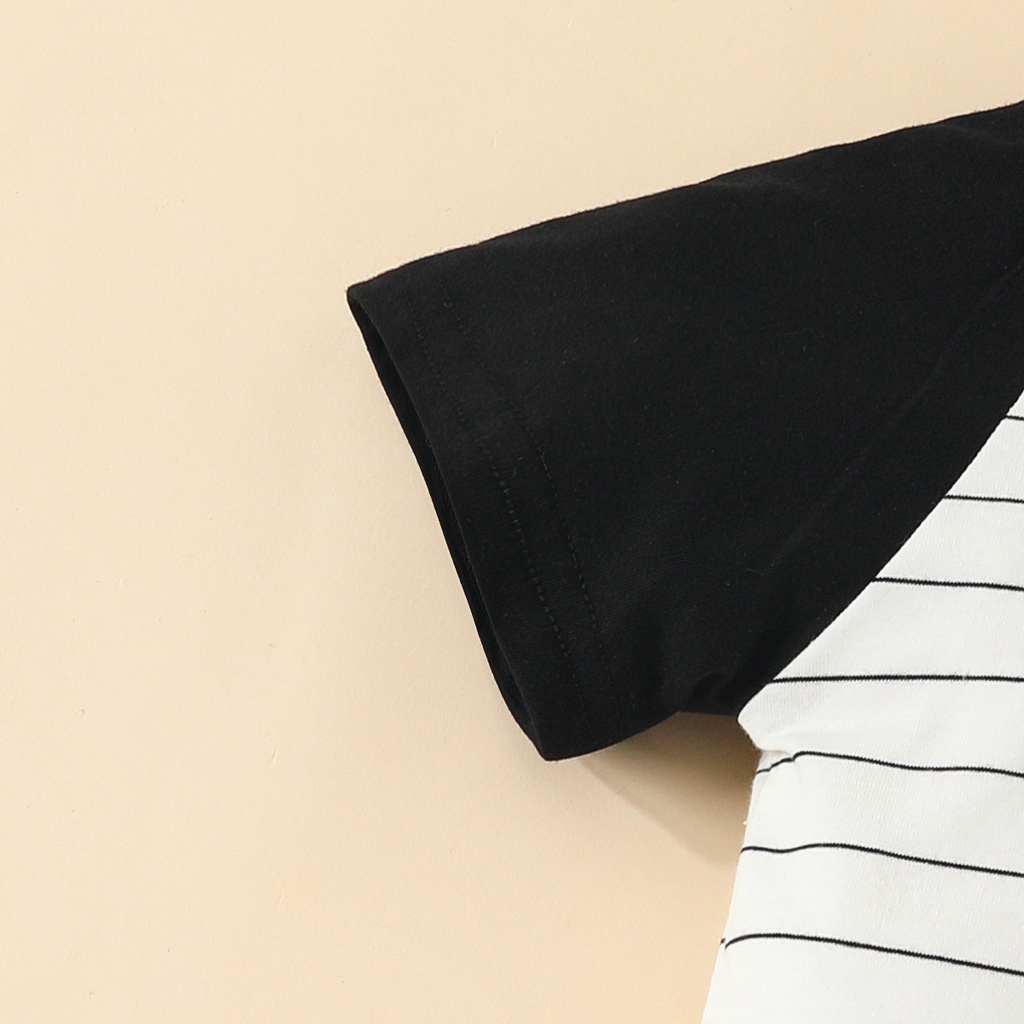 Combo bộ đồ bé trai 1-6 tuổi tay ngắn Họa Tiết Kẻ Sọc In Chữ áo phông quần đùi set mùa hè thời trang cho bé trẻ em