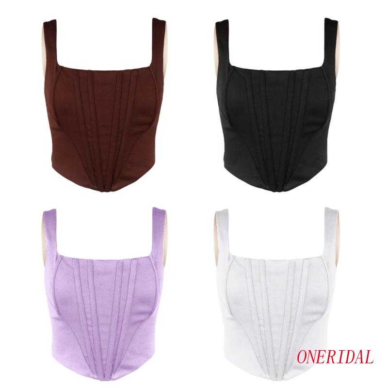 Áo Croptop Không Tay Cổ Vuông Dáng Ôm Gợi Cảm Dành Cho Nữ